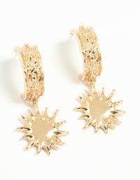 Gold Molten Sun Hoop Earrings - link has visual effect only