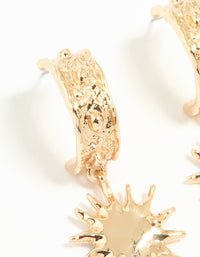 Gold Molten Sun Hoop Earrings - link has visual effect only