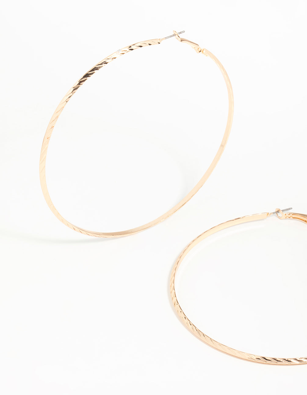 Gold Thin Hoop Large Earrings