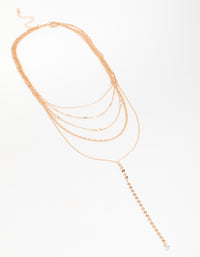 Gold Tassel Layered Necklace - link has visual effect only