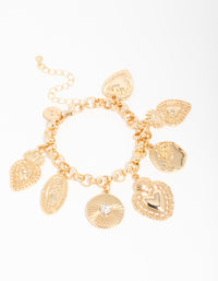 Gold Heart Charm Bracelet - link has visual effect only