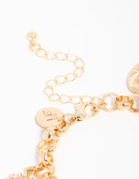 Gold Heart Charm Bracelet - link has visual effect only