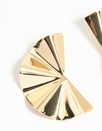 Gold Plated Statement Fan Stud Earrings - link has visual effect only