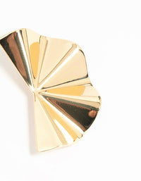 Gold Plated Statement Fan Stud Earrings - link has visual effect only