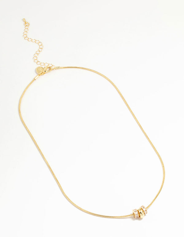 Gold Plated Rondell Pendant Necklace