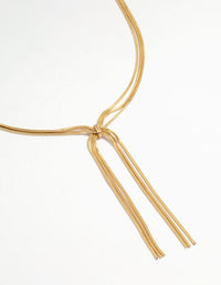 Gold Plated Snake Tassel Y-Necklace - link has visual effect only
