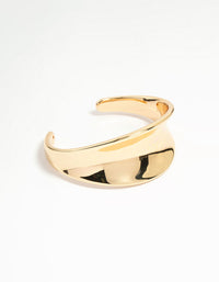 Gold Plated Concave Wrist Cuff - link has visual effect only