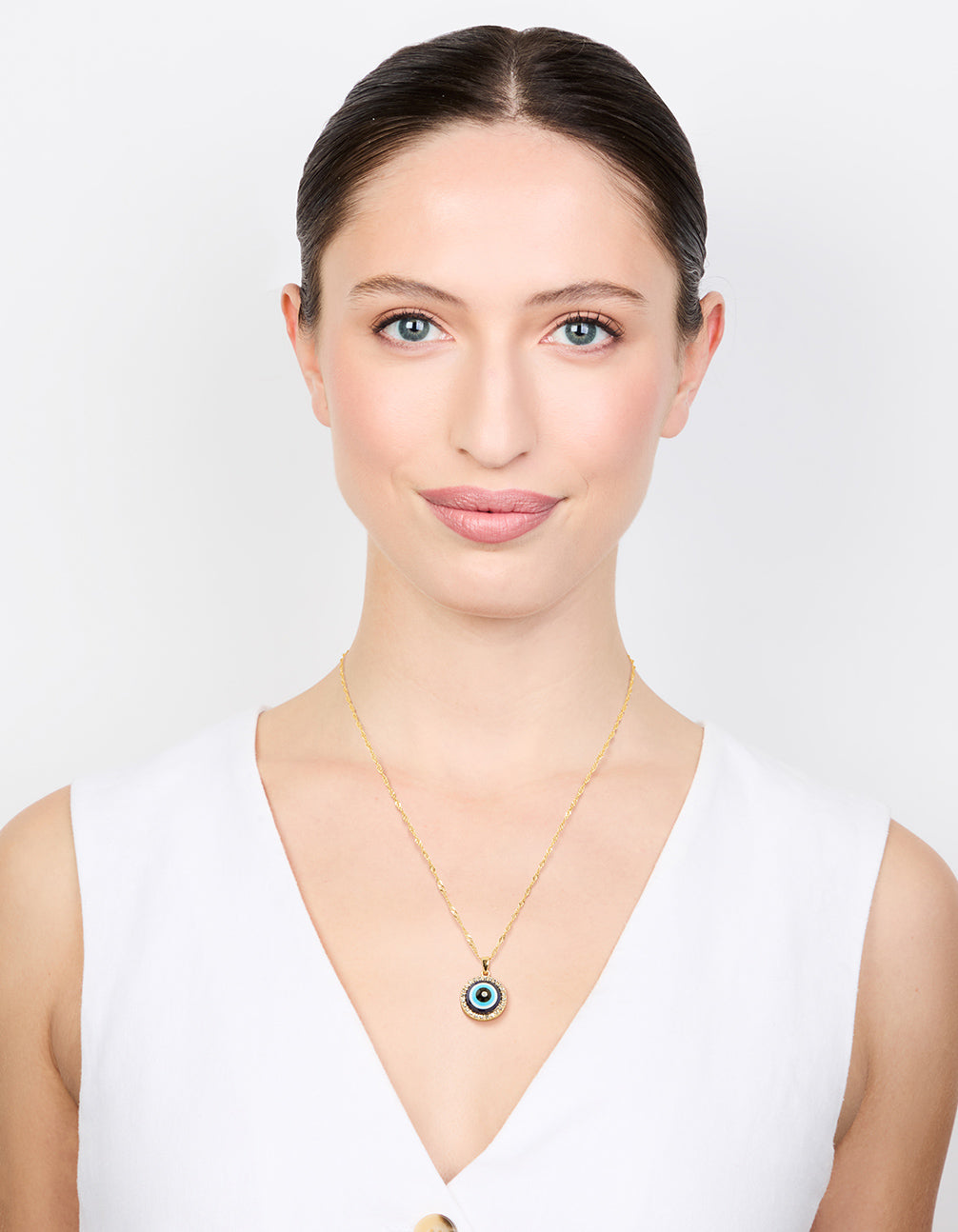 Gold Evil Eye Pendant Necklace