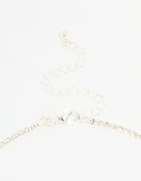 Silver Diamante Cupchain Tassel Vine Necklace & Earrings Set - link has visual effect only