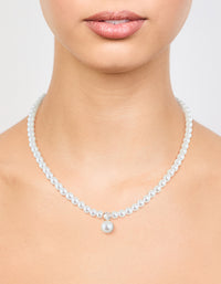 Gold Plated Pearl Cubic Zirconia Necklace - link has visual effect only