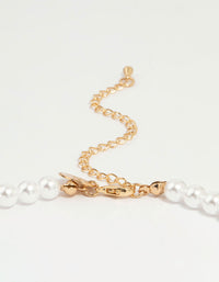 Gold Plated Pearl Cubic Zirconia Necklace - link has visual effect only
