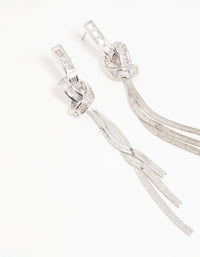 Silver Cubic Zirconia Pavé Knot Drop Earrings - link has visual effect only