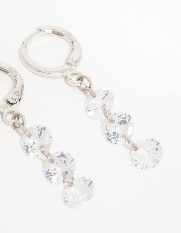 Silver Cubic Zirconia Stud & Huggie Earrings 3-Pack