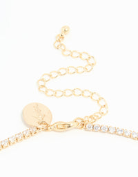 Gold Cubic Zirconia Cascading Flower Necklace - link has visual effect only