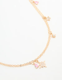 Gold Cubic Zirconia Star Charm Necklace - link has visual effect only