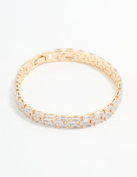 Gold Cubic Zirconia Baguette Layered Bracelet - link has visual effect only
