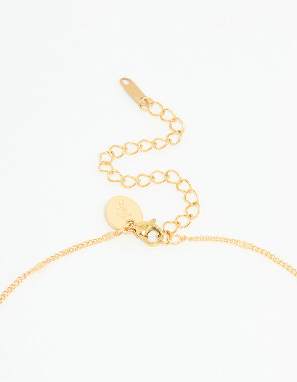 Waterproof Gold Plated Stainless Steel Flower Enamel Pendant Necklace