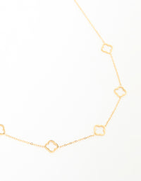 Waterproof Gold Plated Stainless Steel Hollow Flower Pendant Necklace - link has visual effect only