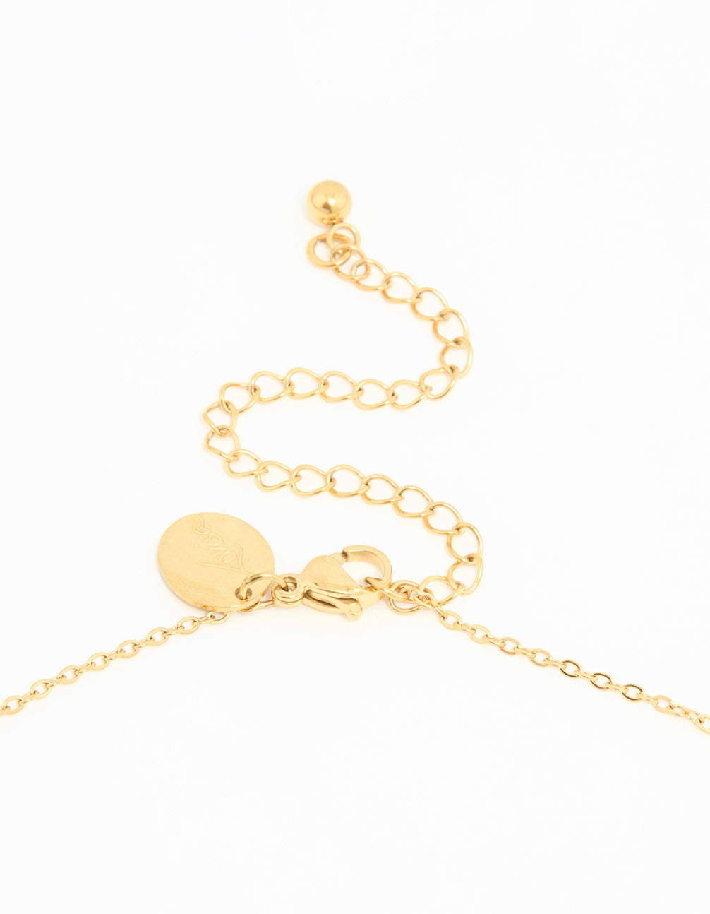 Waterproof Gold Plated Stainless Steel Pearl & Clover Pendant Necklace