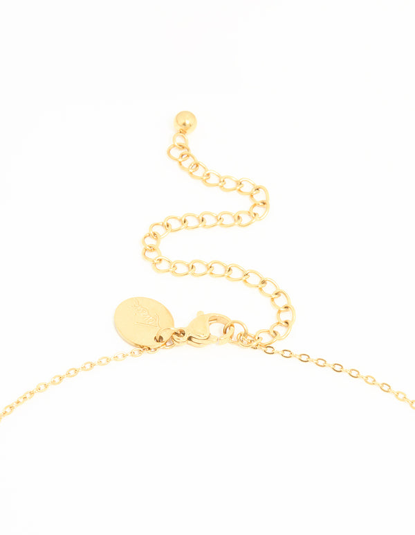 Waterproof Gold Plated Stainless Steel Butterfly Layered Necklace
