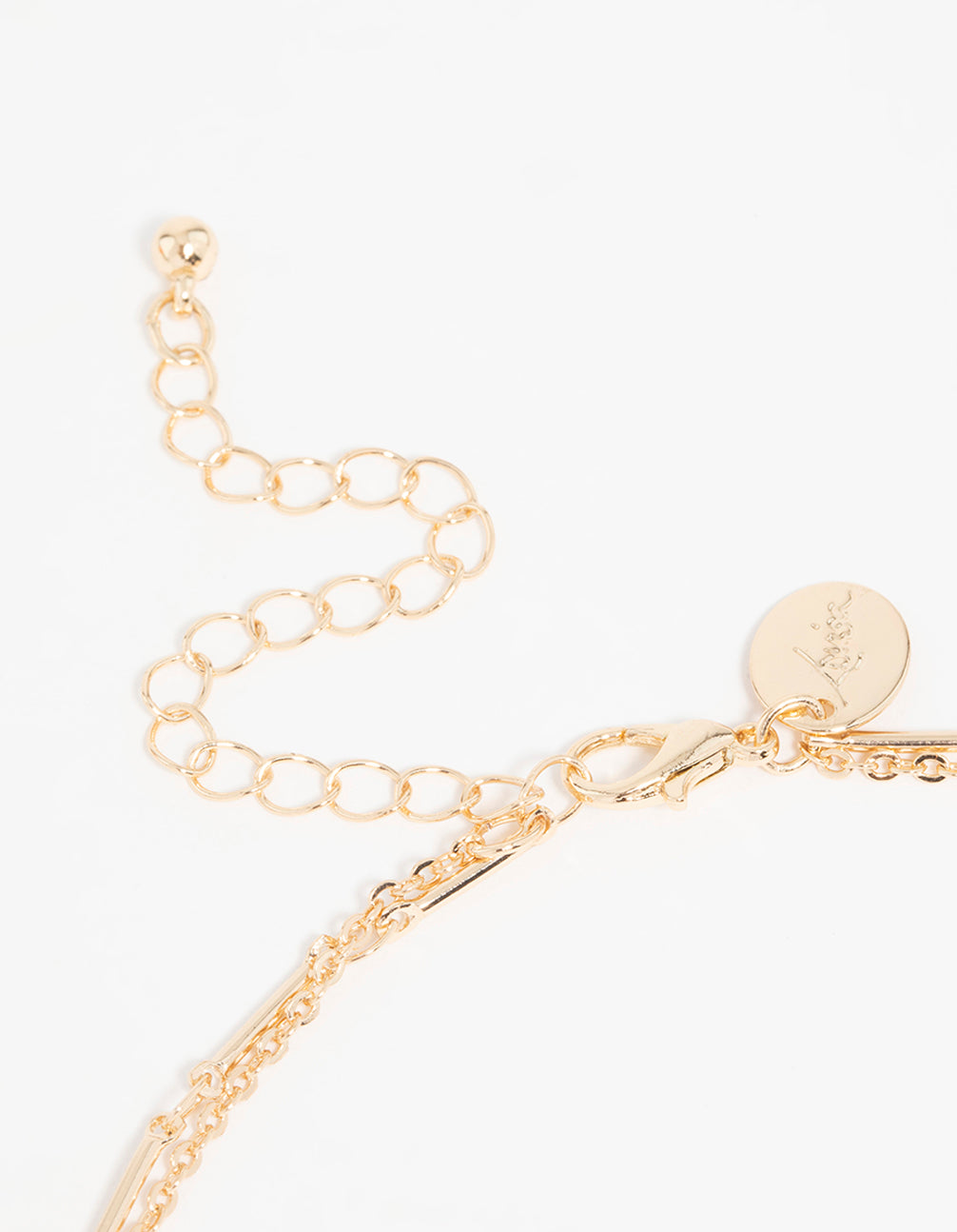 Gold Cubic Zirconia Teardrop Layered Necklace