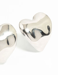 Waterproof Stainless Steel Molten Heart Stud Earrings - link has visual effect only