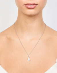 Waterproof Stainless Steel Cubic Zirconia Pear Pendant Necklace - link has visual effect only