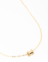 Waterproof Gold Plated Stainless Steel Cubic Zirconia Rondell Pendant Necklace - link has visual effect only