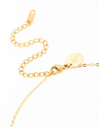 Waterproof Gold Plated Stainless Steel Cubic Zirconia Rondell Pendant Necklace - link has visual effect only