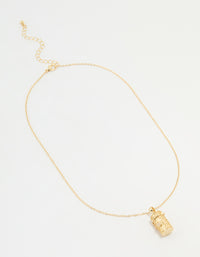 Gold Plated Barrel Pendant Necklace - link has visual effect only