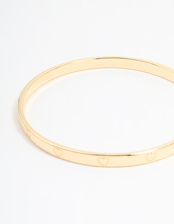 Gold Plated Brass Heart Bangle