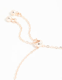 Rose Gold Cubic Zirconia Pink Flower Trio Toggle Bracelet - link has visual effect only