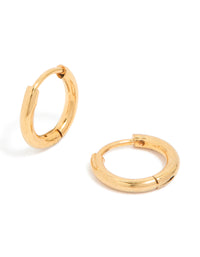 Waterproof Gold Plated Stainless Steel Clicker Huggie Earrings 8MM - link has visual effect only