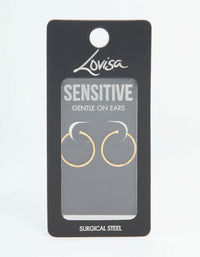 Gold Plated Surgical Steel Sleeper Earrings 16 MM - link has visual effect only