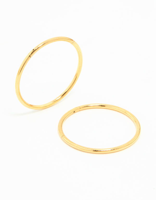 Gold Plated Surgical Steel Sleeper Earrings 16 MM
