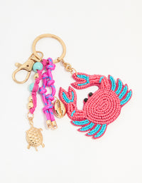 Red Beaded Crab Rope Keychain - link has visual effect only