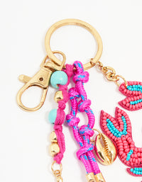 Red Beaded Crab Rope Keychain - link has visual effect only