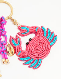 Red Beaded Crab Rope Keychain - link has visual effect only