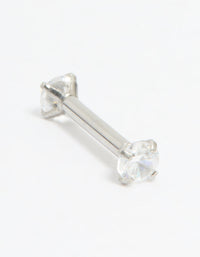 Surgical Steel Cubic Zirconia Reversible Flat Back Stud - link has visual effect only