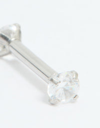 Surgical Steel Cubic Zirconia Reversible Flat Back Stud - link has visual effect only