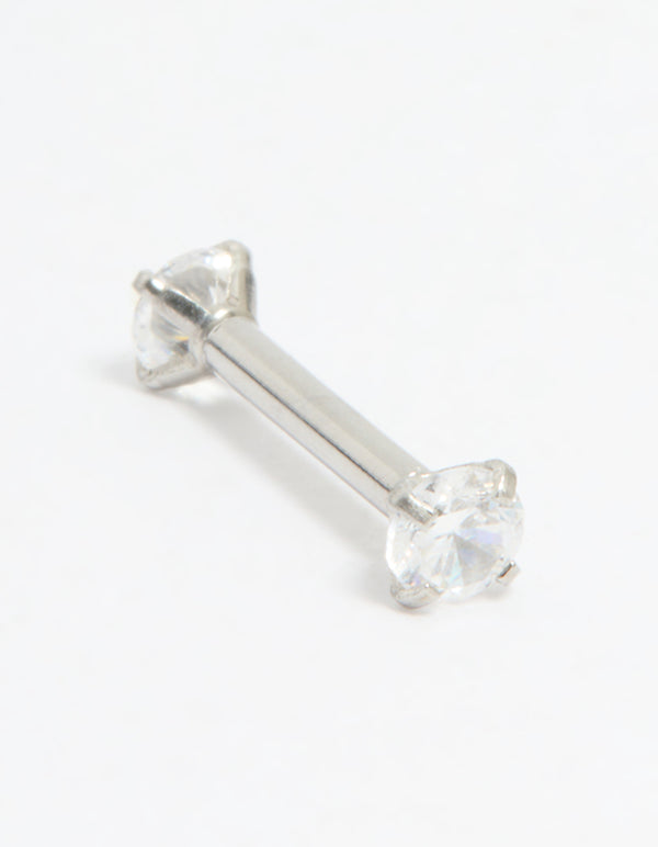 Surgical Steel Cubic Zirconia Reversible Flat Back Stud