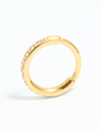 Gold Plated Surgical Steel Cubic Zirconia Micro Clicker - link has visual effect only