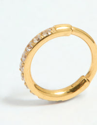 Gold Plated Surgical Steel Cubic Zirconia Micro Clicker - link has visual effect only