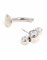 Titanium Cubic Zirconia Reversible Belly Bar - link has visual effect only