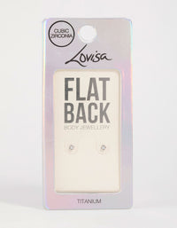 Titanium Cubic Zirconia Half Carat Flat Back Studs 2-Pack - link has visual effect only