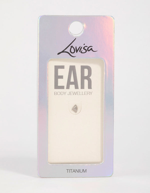 Titanium Diamond Shaped Flat Back Stud