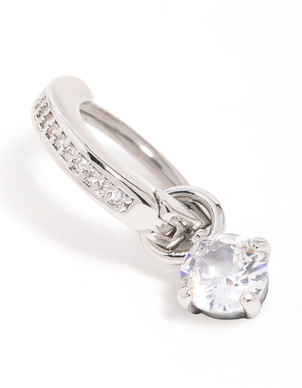 Surgical Steel Cubic Zirconia Drop Belly Ring