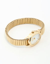 Gold Mini Oval Stretch Watch - link has visual effect only