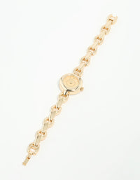 Gold Small Chain Strap Watch - link has visual effect only