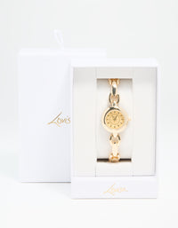 Gold Small Chain Strap Watch - link has visual effect only